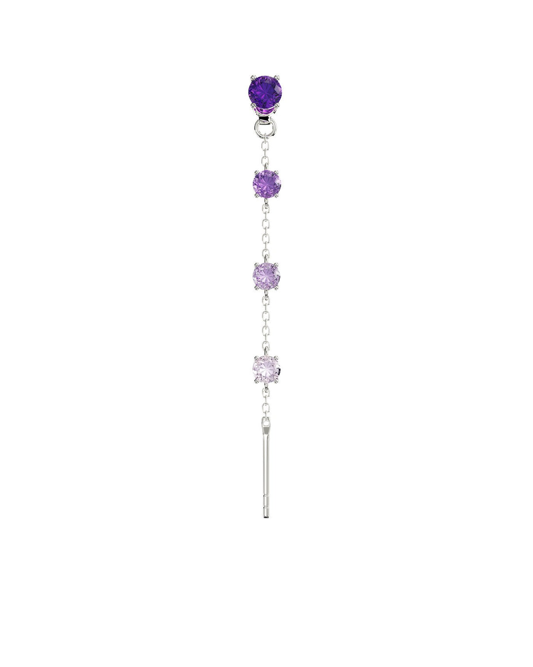 orecchino pendente charmi viola in argento con farfallina intercambiabile