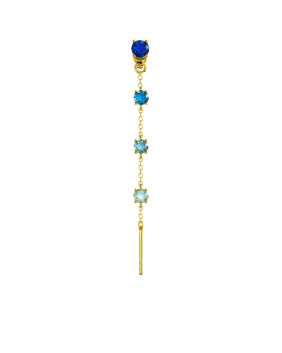 orecchino pendente charmi blu in argento placcato oro con farfallina intercambiabile