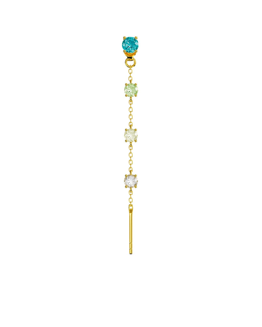 orecchino pendente charmi turchese in argento placcato oro con farfallina intercambiabile