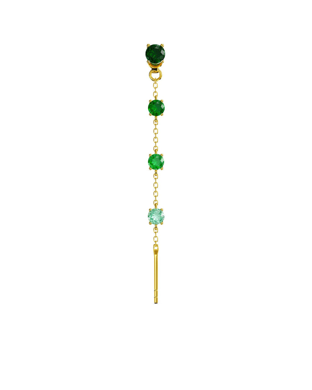 orecchino pendente charmi verde in argento placcato oro con farfallina intercambiabile