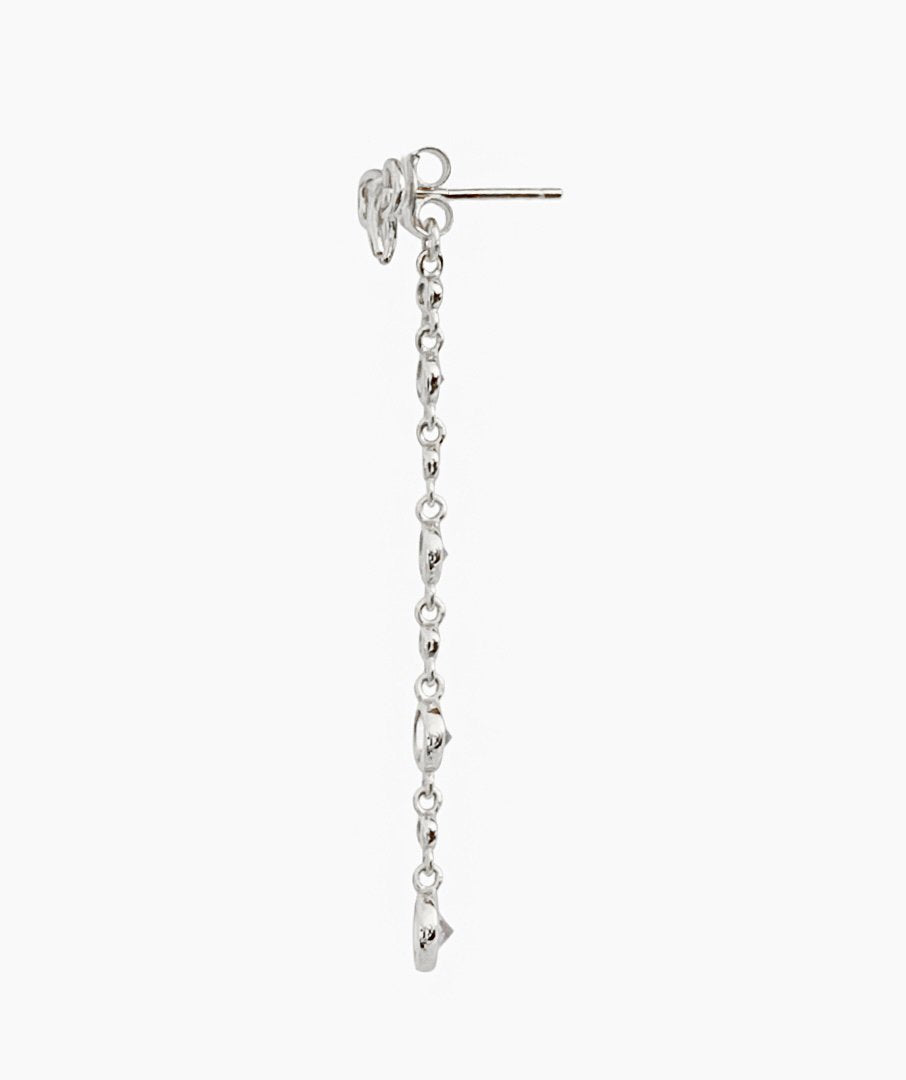 Orecchino Pendente in Ottone con Fiocco e Zirconie Lilla
