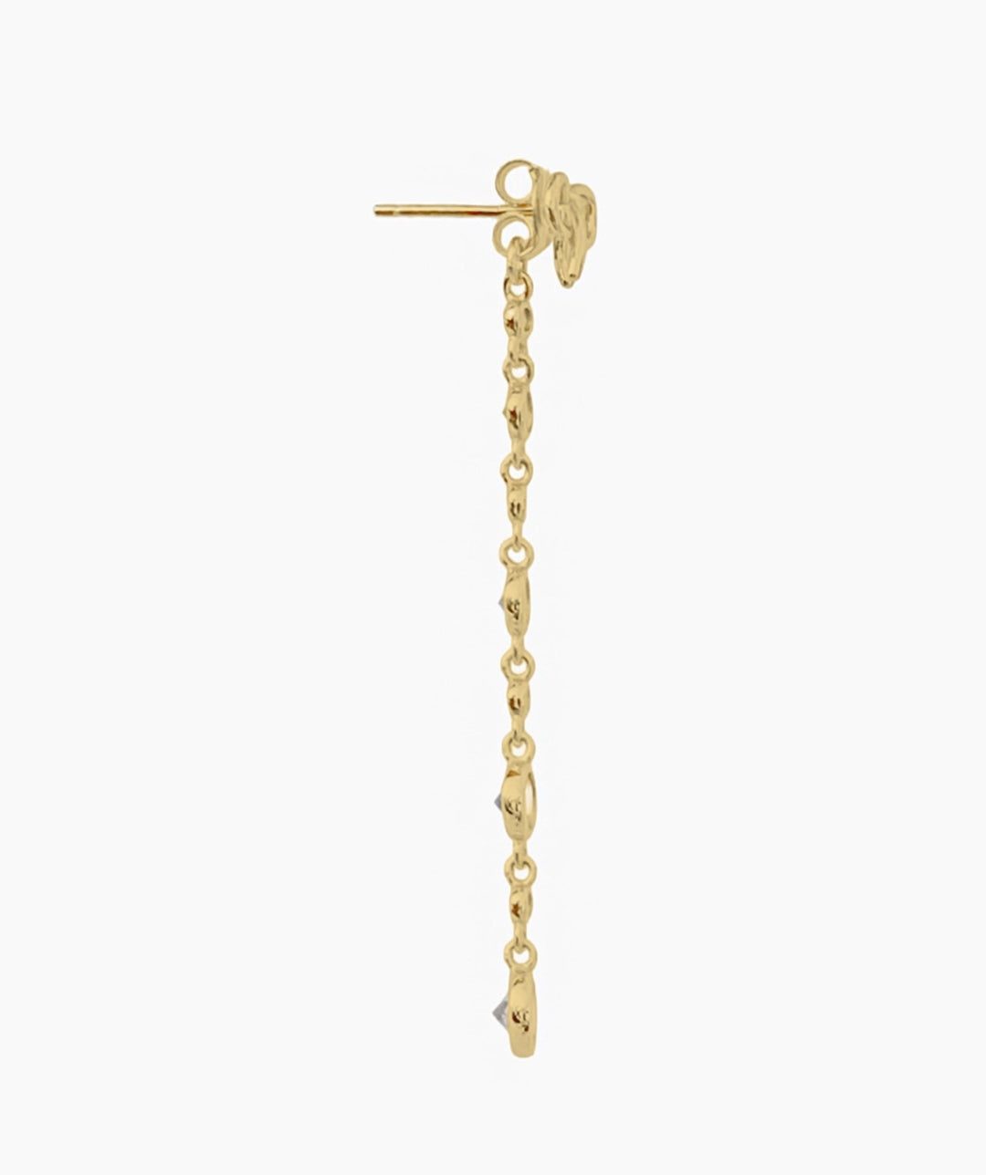 Orecchino Pendente in Ottone con Fiocco e Zirconie Lilla