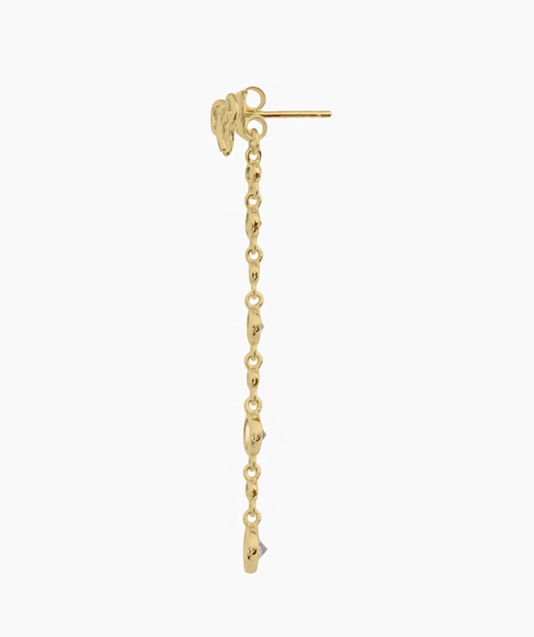 Orecchino Pendente in Ottone con Fiocco e Zirconie Lilla
