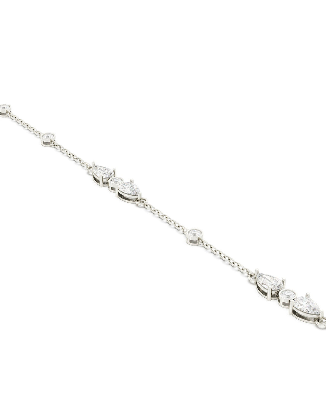 choker argento con pietre bianche vista laterale