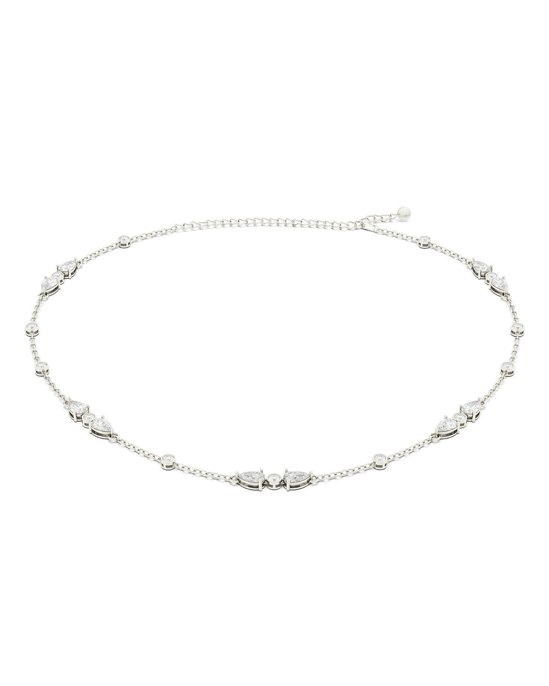 choker argento con pietre bianche