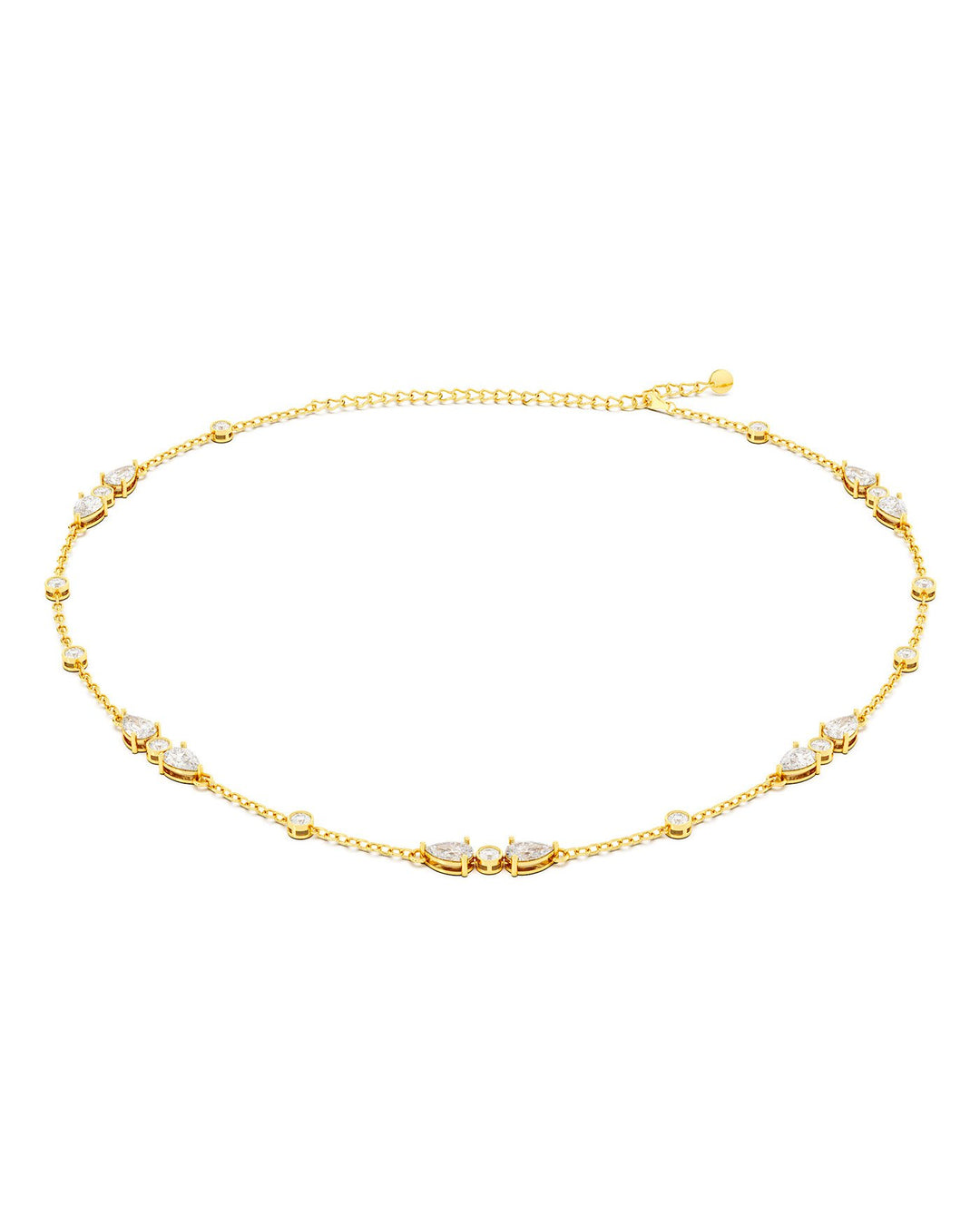 choker oro con pietre bianche