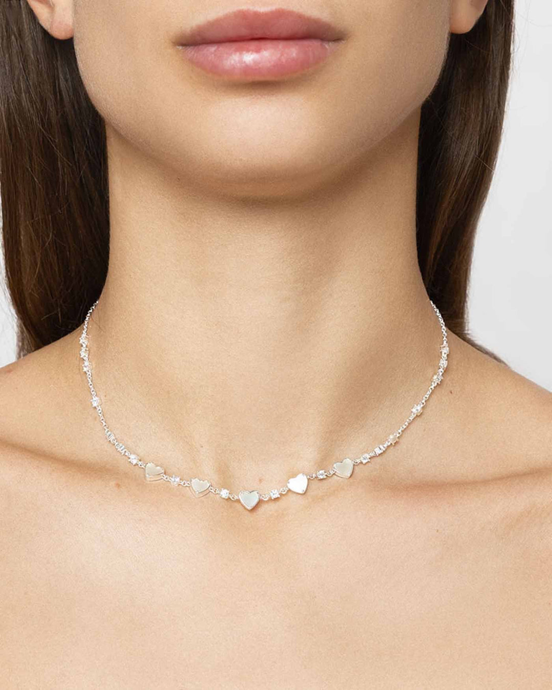 choker treasure argento indossato