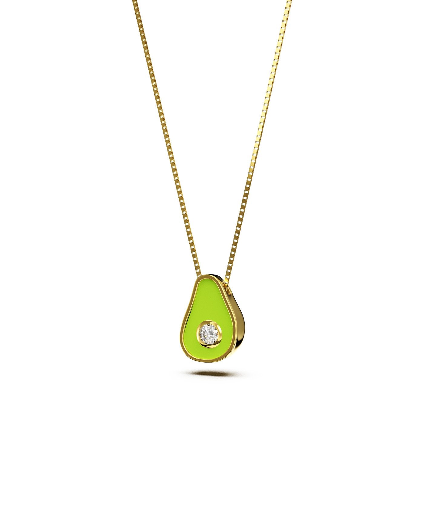 Collana con avocado placcata in oro 14K e ciondolo in argento sterling con aguacate - Italia Collana con avocado placcata in oro 14K e ciondolo in argento sterling con aguacate - Italia