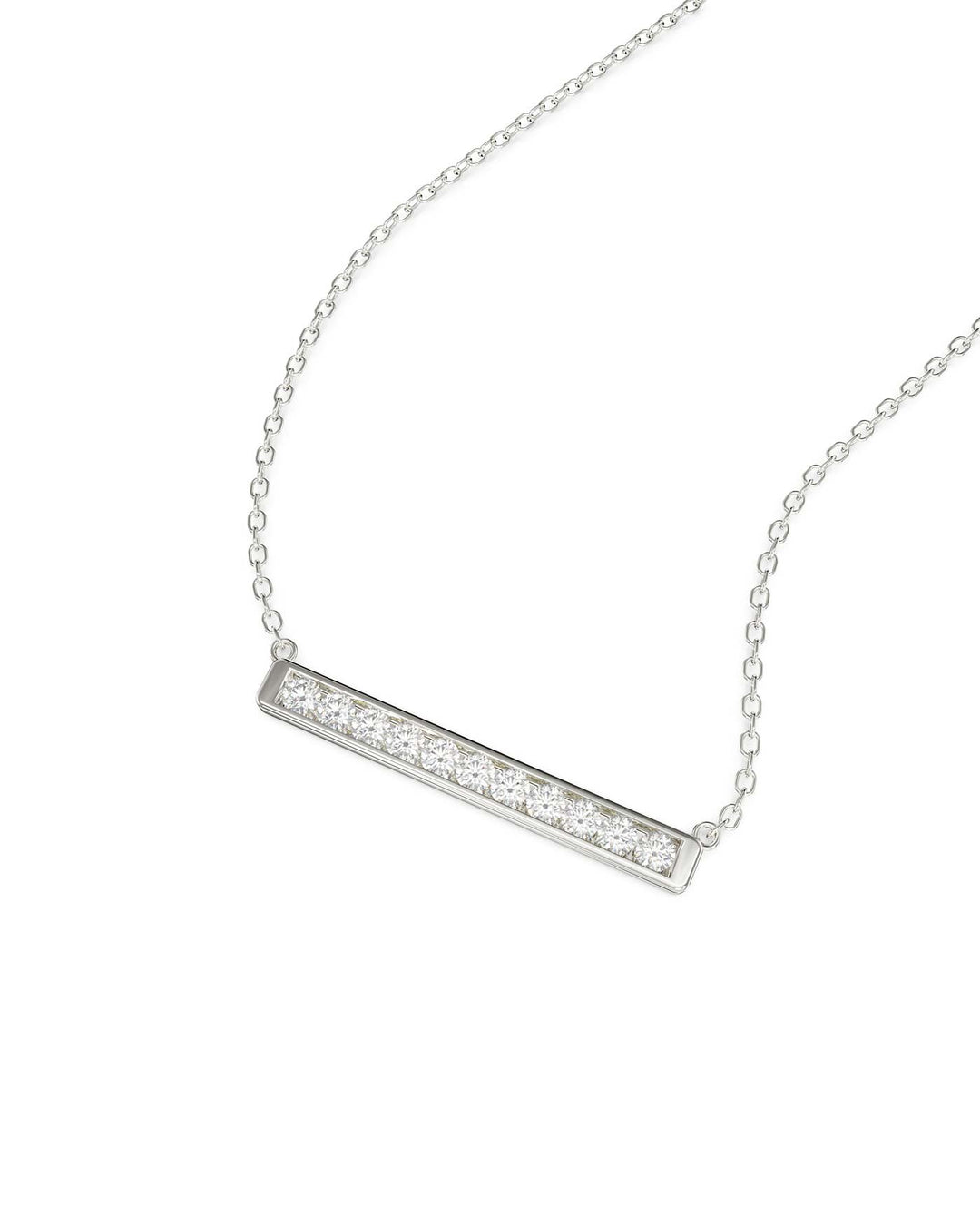 collana con barretta in argento e zirconia cubica