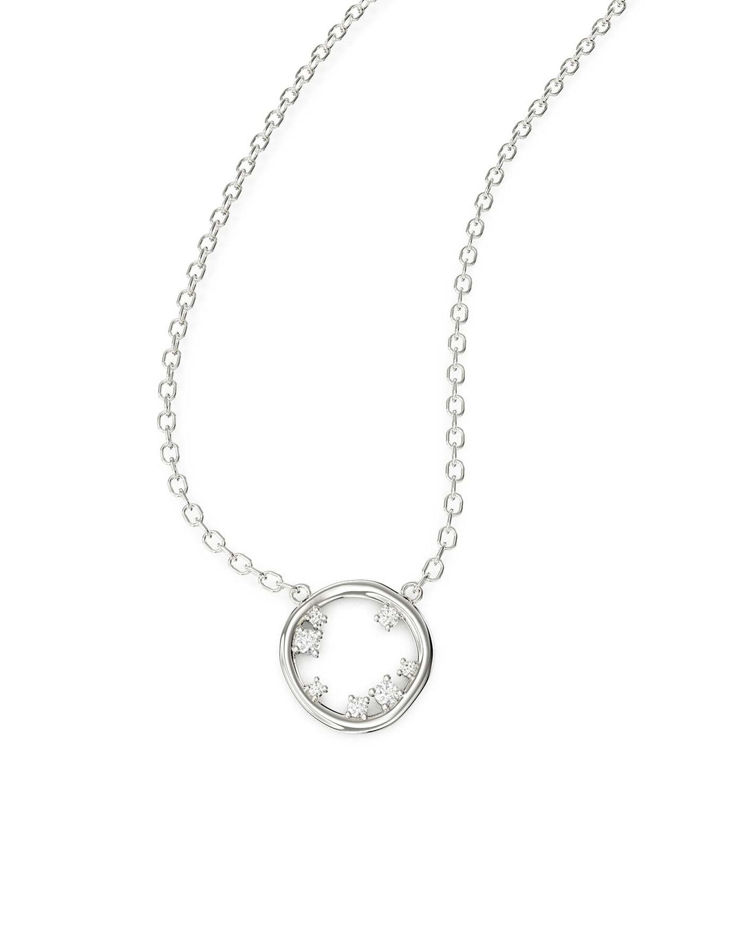 collana in argento con cerchio vuoto irregolare