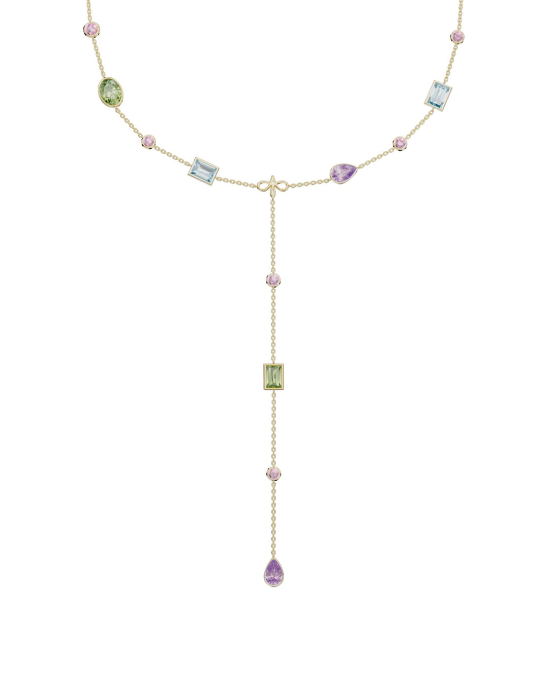 collana a y con pietre di forme diverse