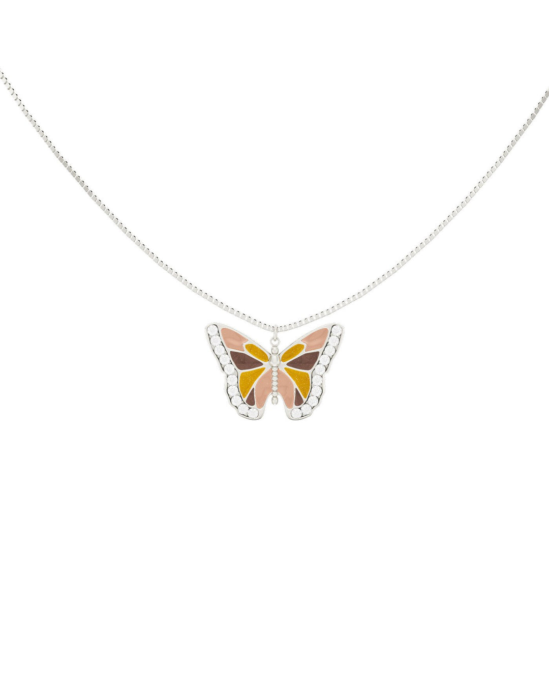 collana con farfalla pendente in argento