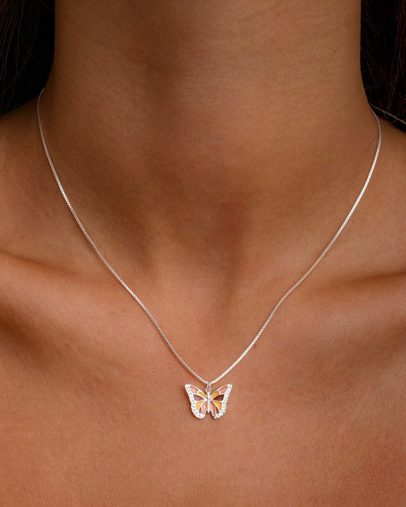 Collana Con Farfalla In Argento 925 E Zirconi Cll2183 - Foto 8