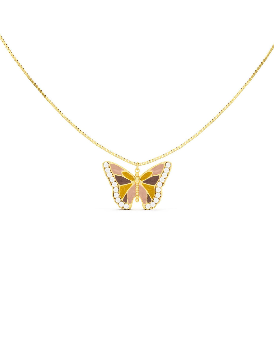 collana con farfalla pendente placcata oro