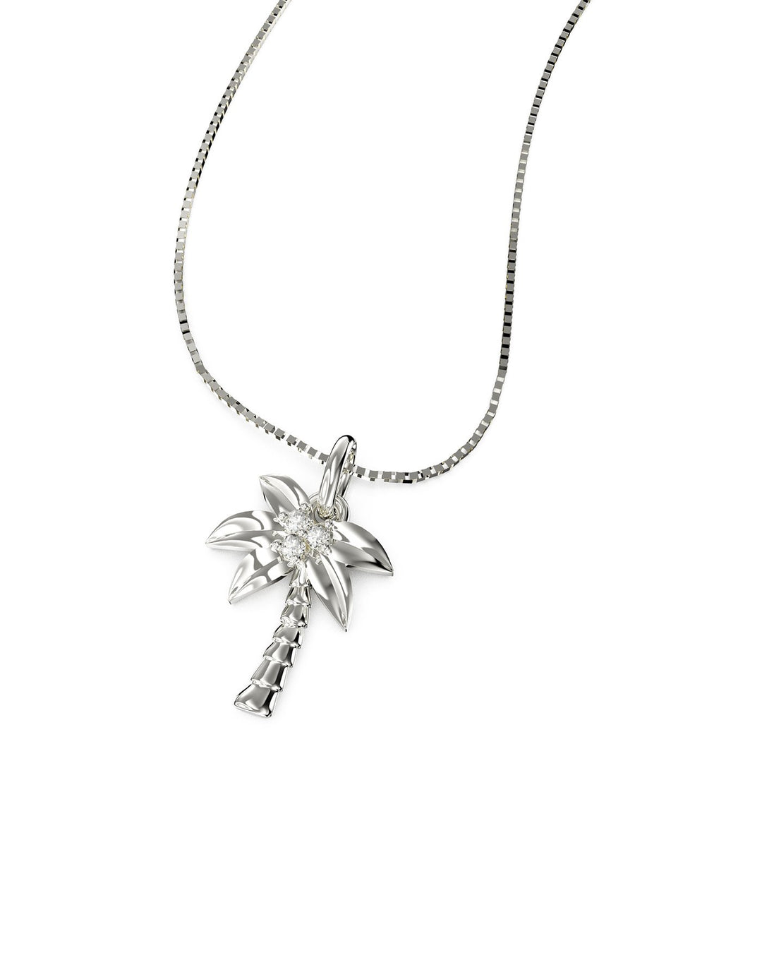 collana palma argento di lato