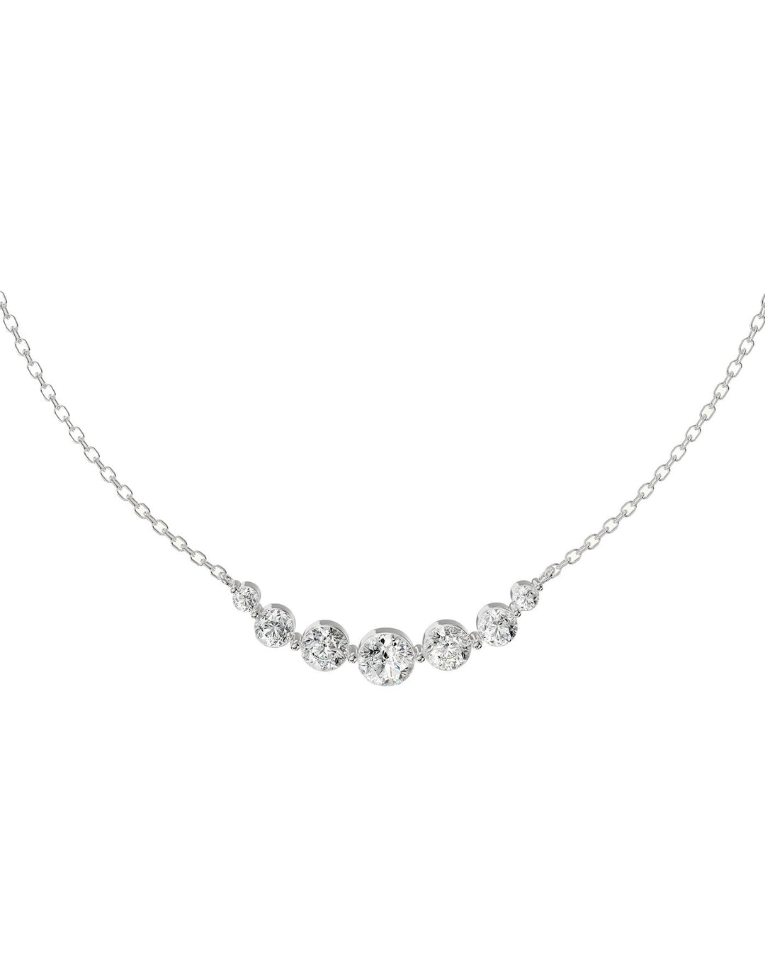 collana pendente con pietre tonde bianche argento