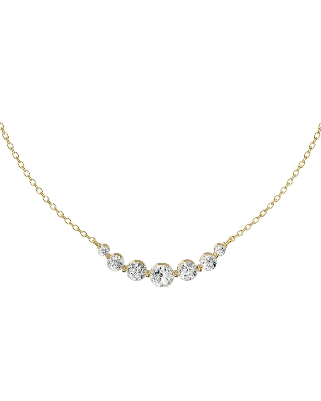 collana con pietre bianche tonde oro