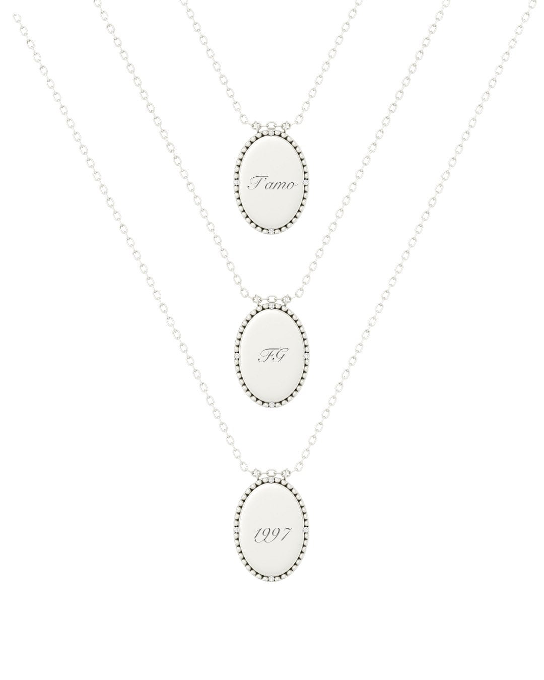 collana con pendente personalizzabile con incisione argento