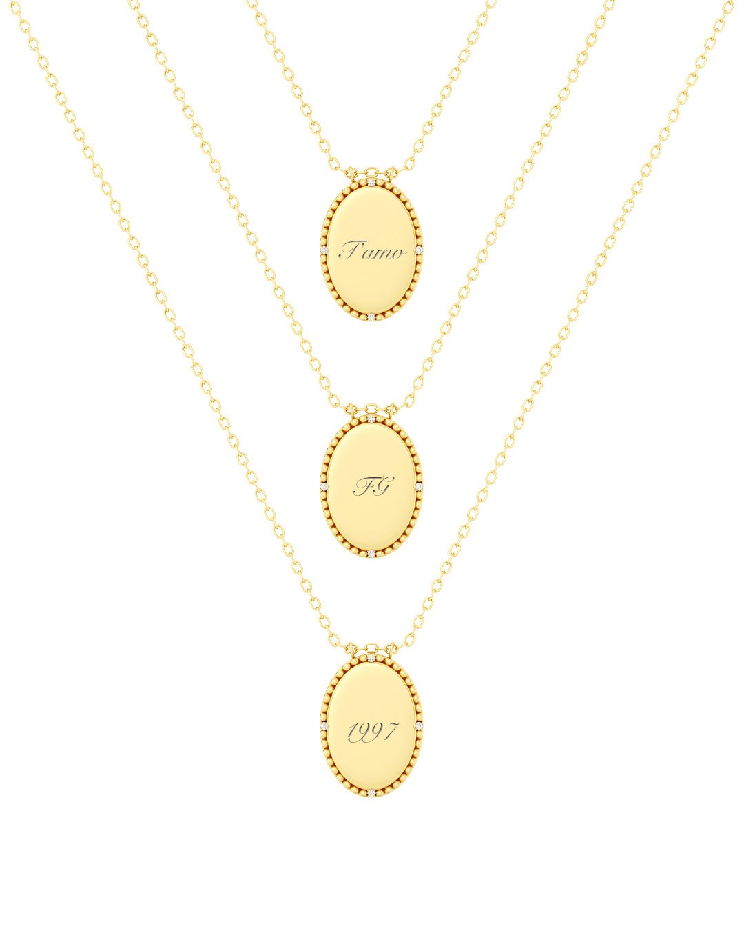collana con pendente personalizzabile con incisione oro