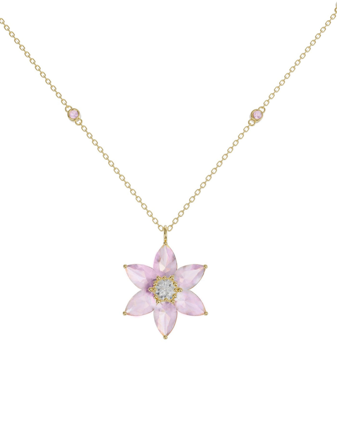 collana pendente con fiore di loto oro