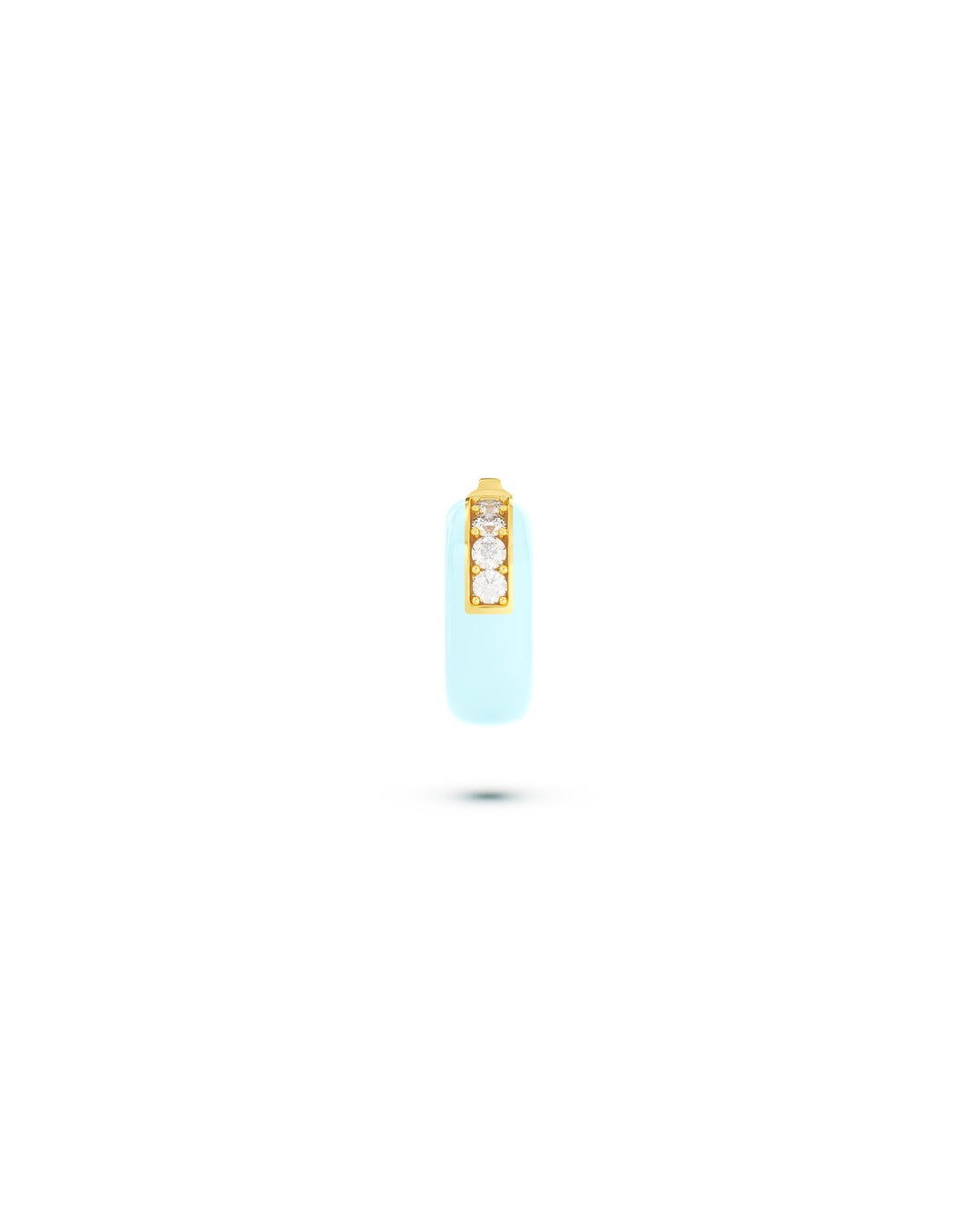 hoop piccolo con smalto celeste oro vista forntale