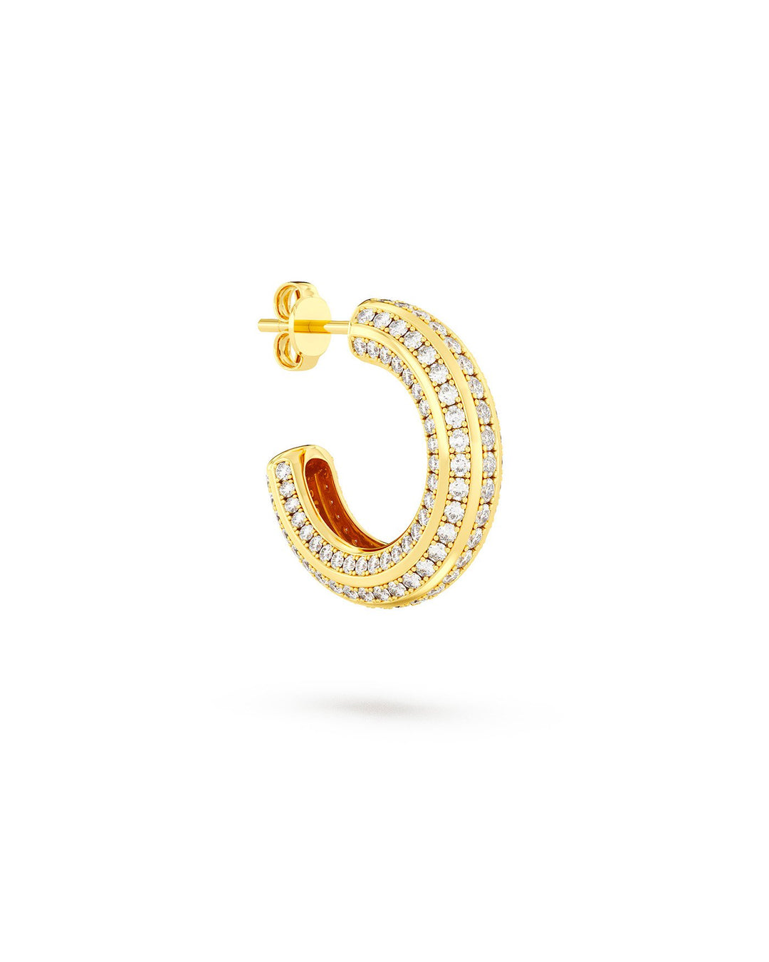 orecchino a cerchio con strisce brillanti