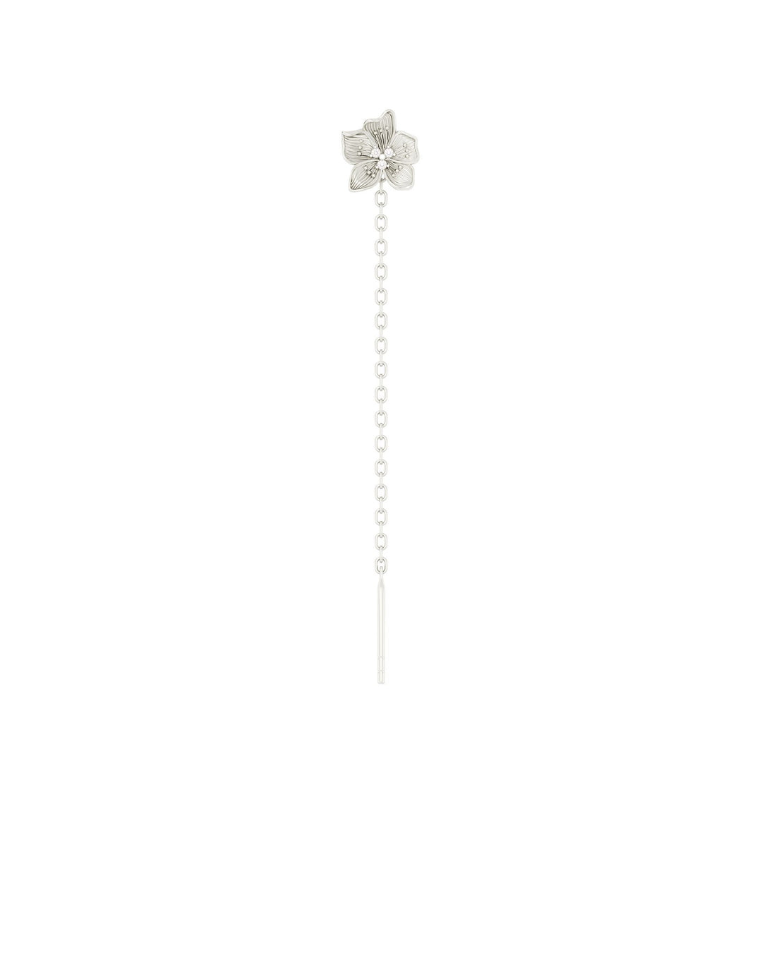 orecchino saliscendi lovli in argento con fiore di amaryllis bianco