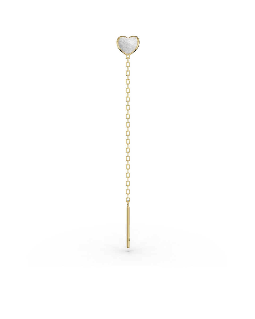 orecchino saliscendi lovli in argento placcato oro con cuore bianco