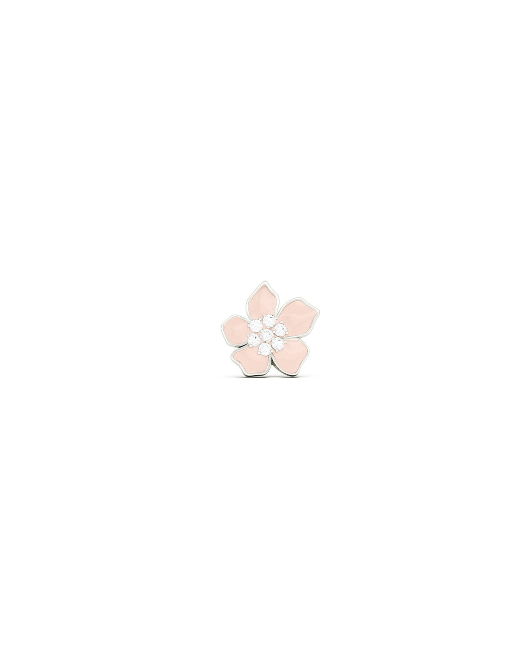 orecchino a lobo rosa in argento a forma di fiore di amaryllis