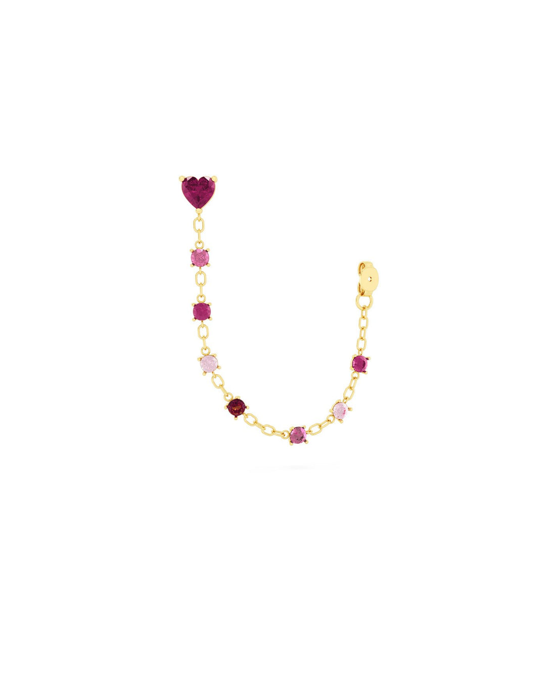 orecchino pendente con punto luce a forma di cuore oro