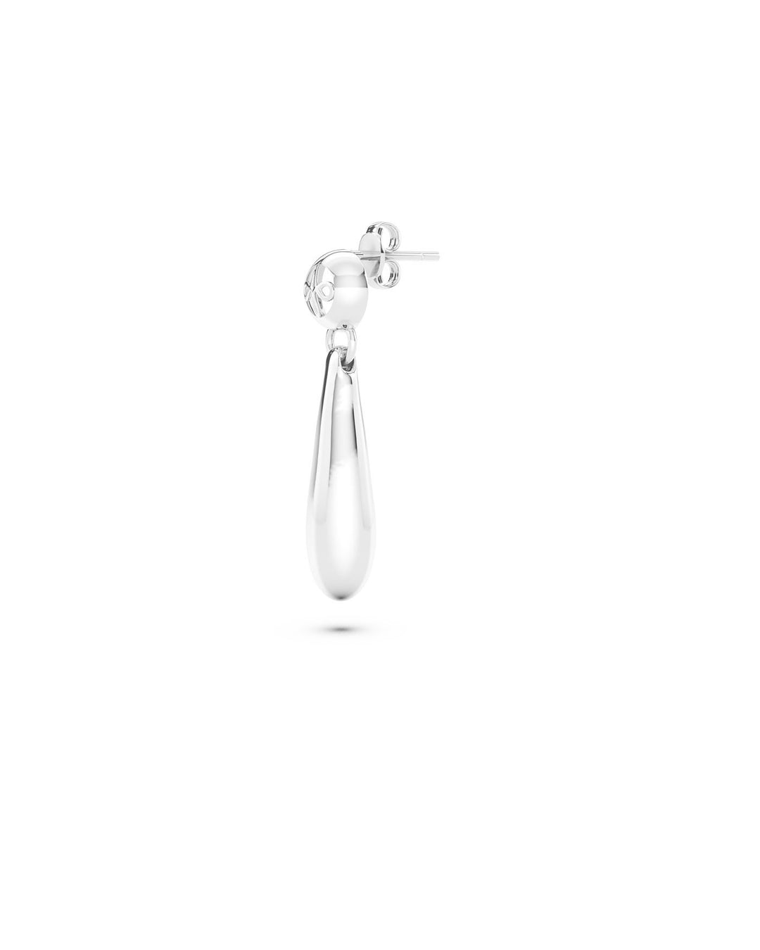 orecchino drop argento laterale