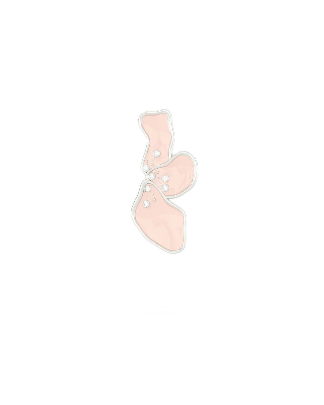 orecchino pendente grande rosa in argento a forma di fiore di amaryllis