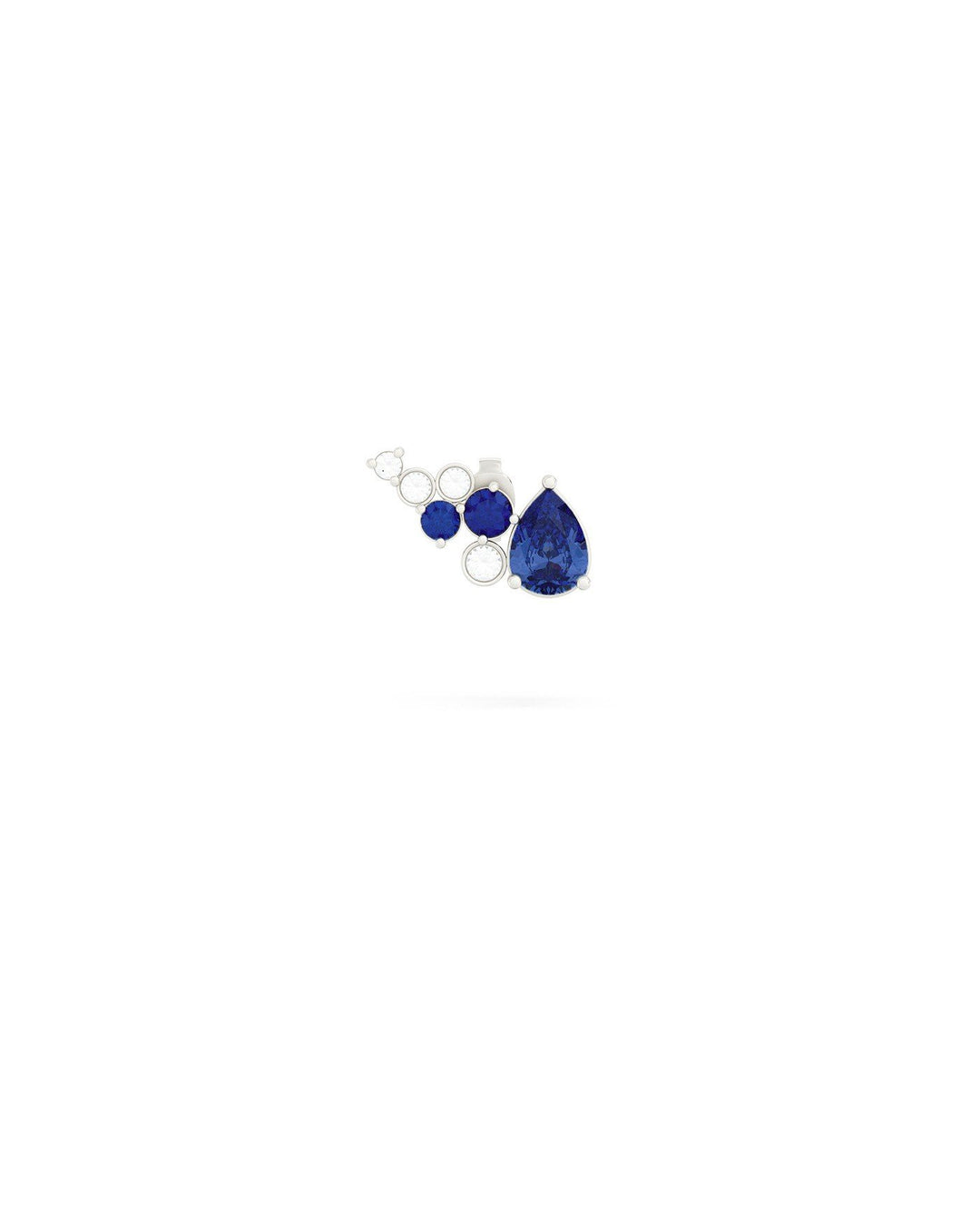 orecchino ear climber con pietre blu  argento