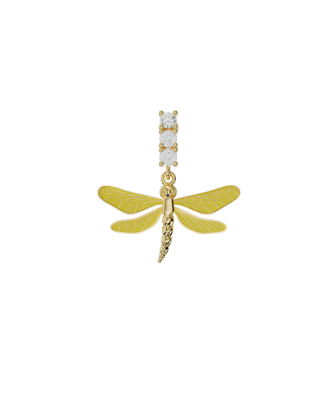 orecchino pendente a forma di libellula oro