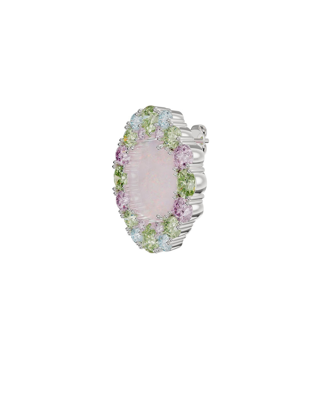 orecchino a bottone vintage con pietre colorate argento