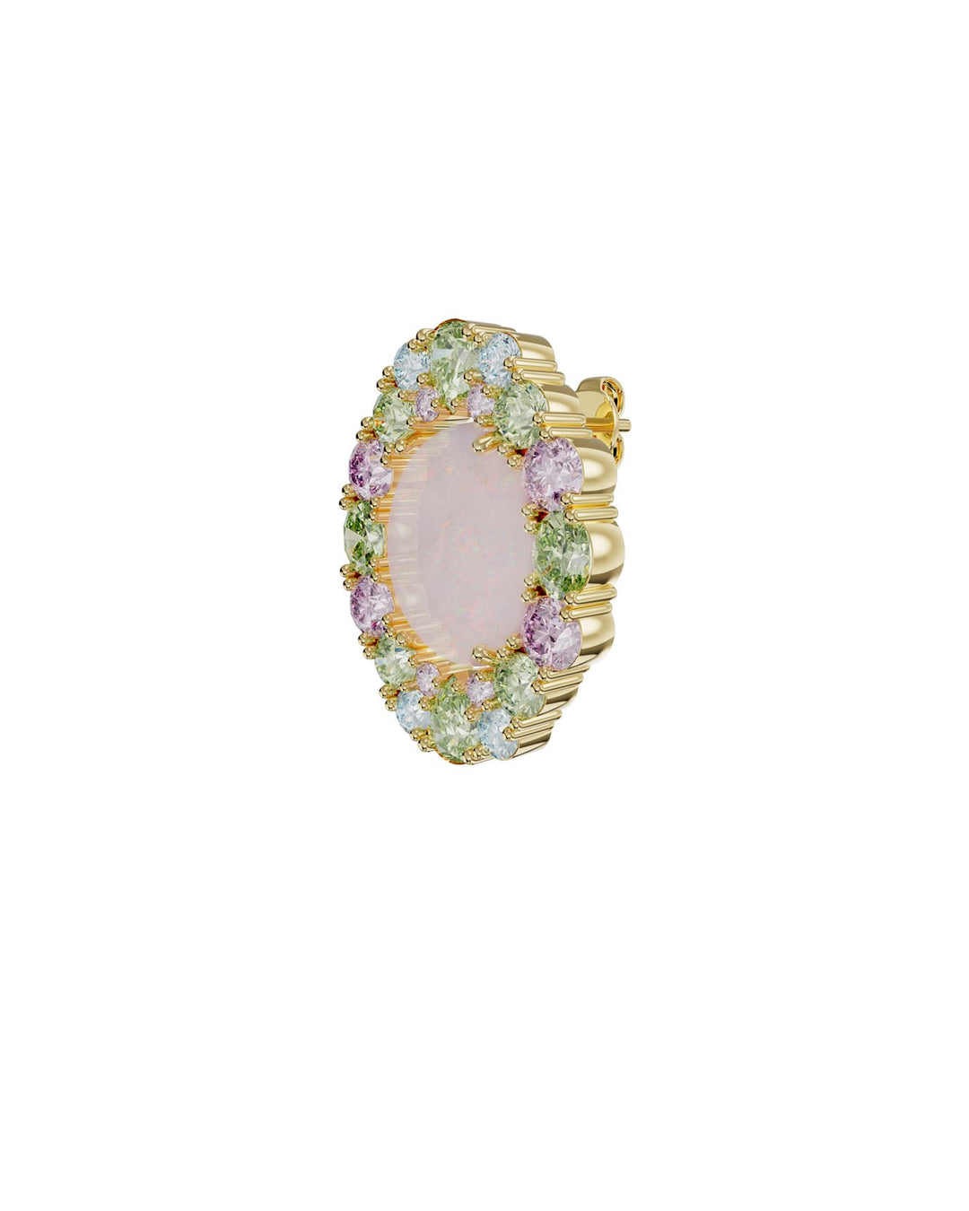 orecchino a bottone vintage con pietre colorate oro