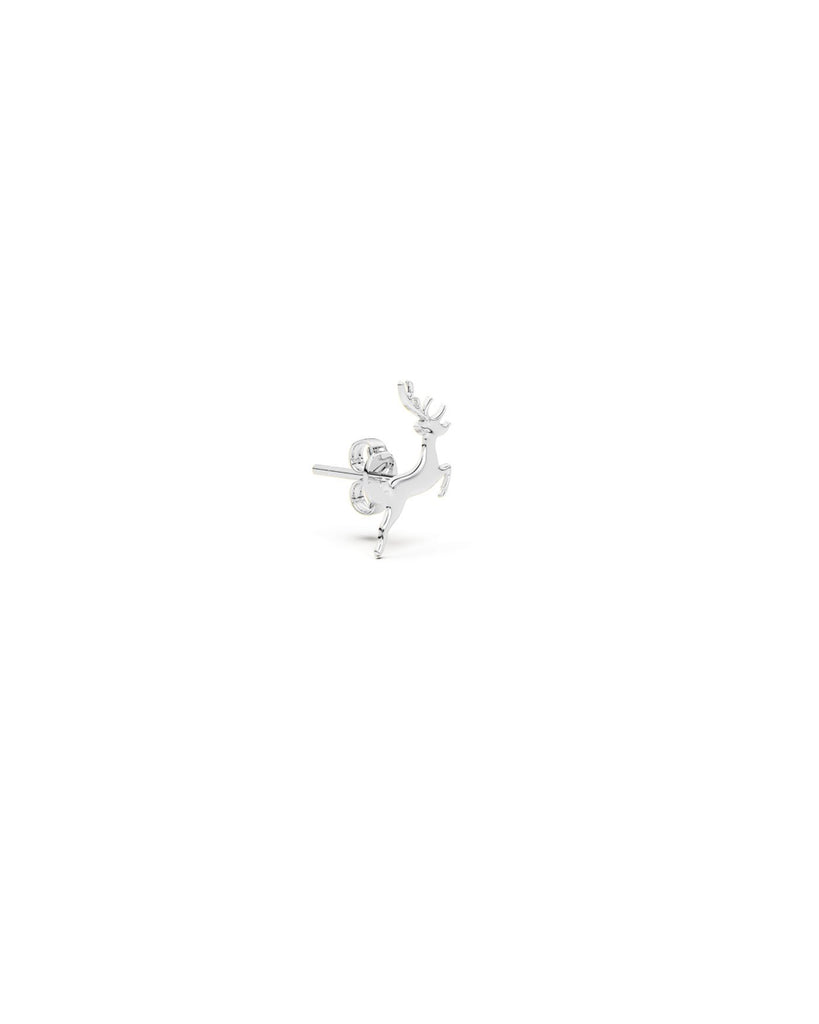 Monkimau Orecchini A Bottone Renna In Argento 925 Per Bambina | 7 Mm, 0,5 G, Ipoallergenici, Senza Nichel, Regalo Fatto A Mano