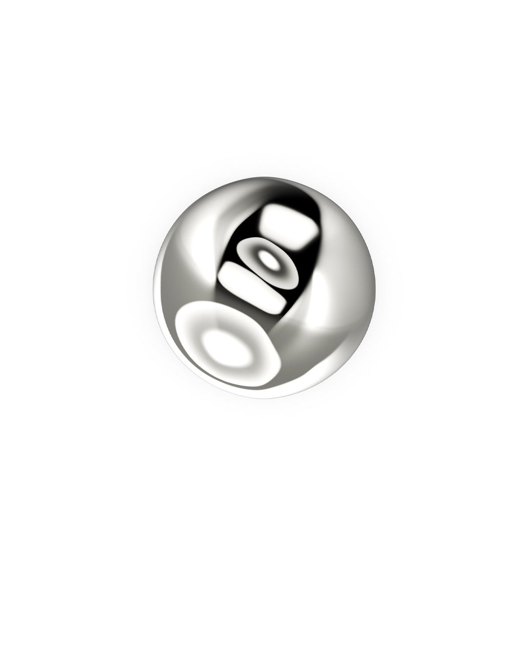 orecchino sfera argento frontale