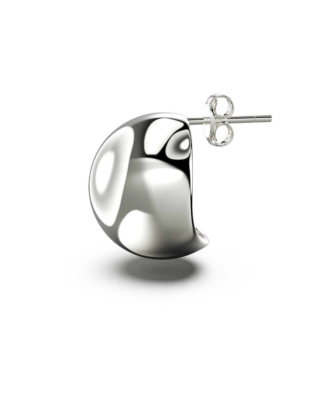 orecchino sfera argento laterale
