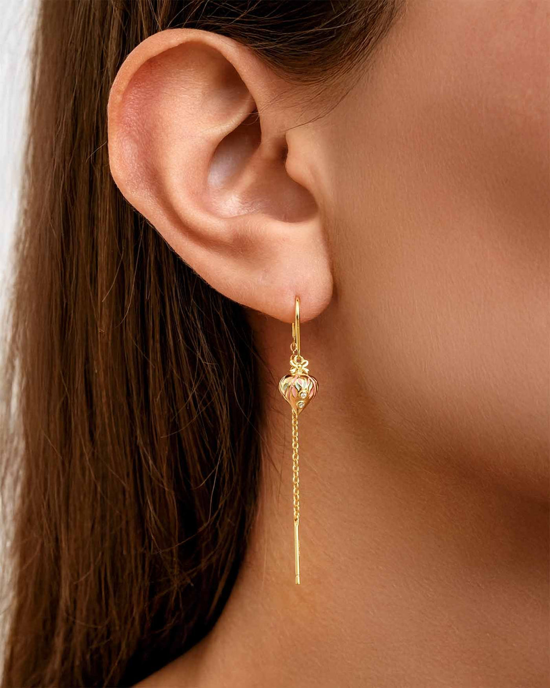 close up indossato pendol joy rosa oro