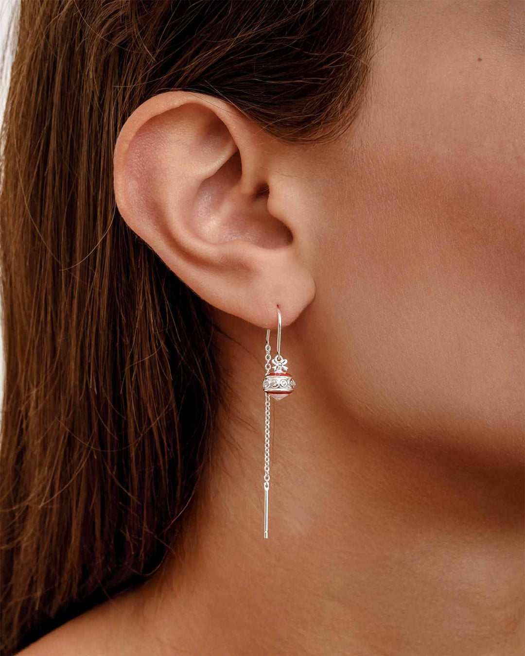 close up indossato pendol joy rosso argento