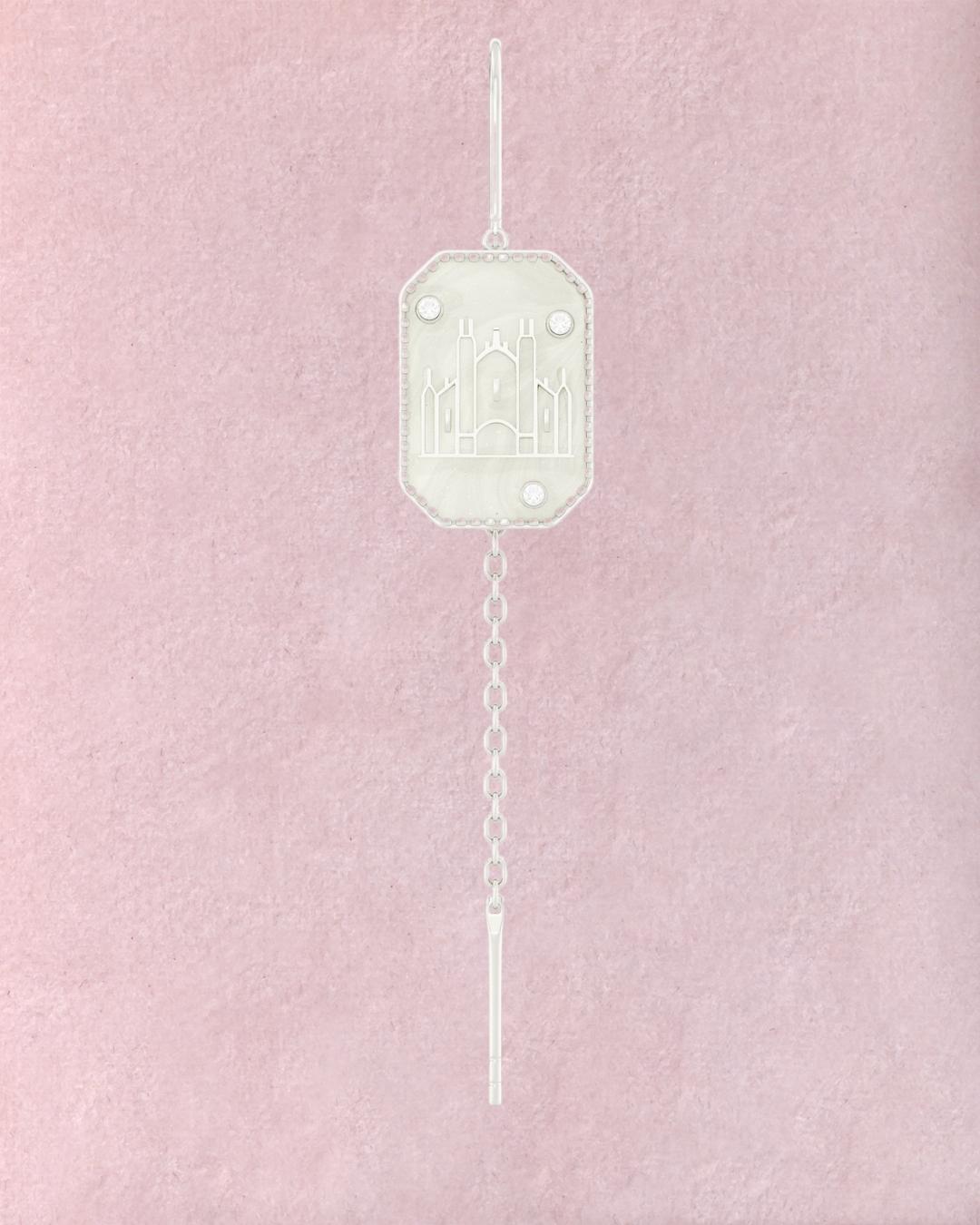 Orecchino Pendente Con Duomo Milano argento