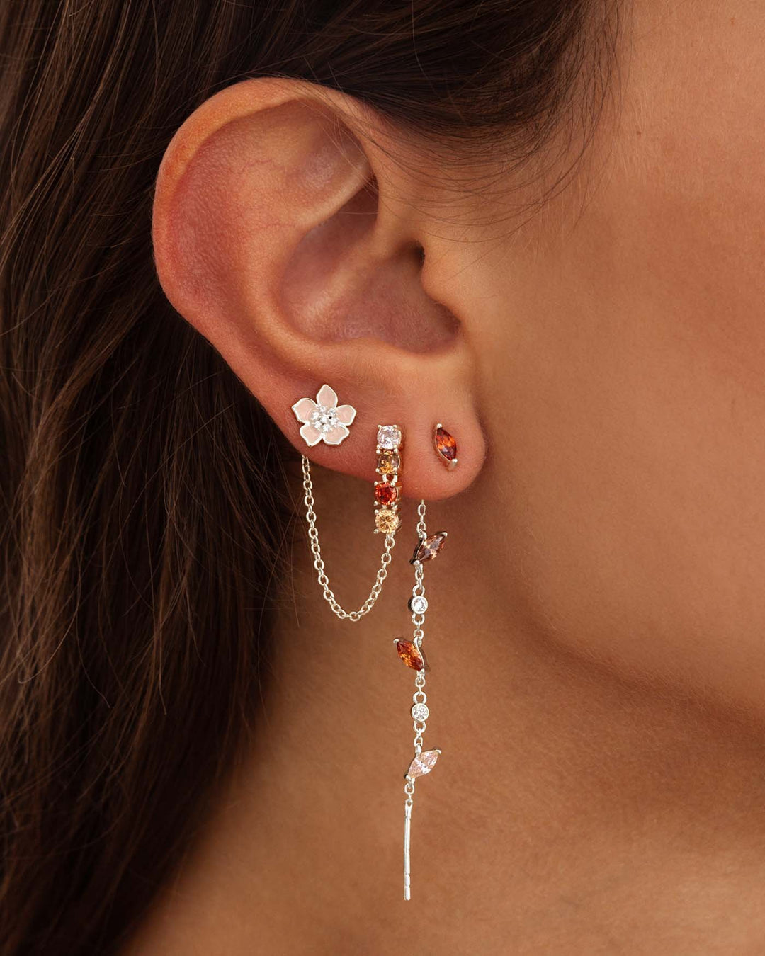 close up del set autumn argento indossato