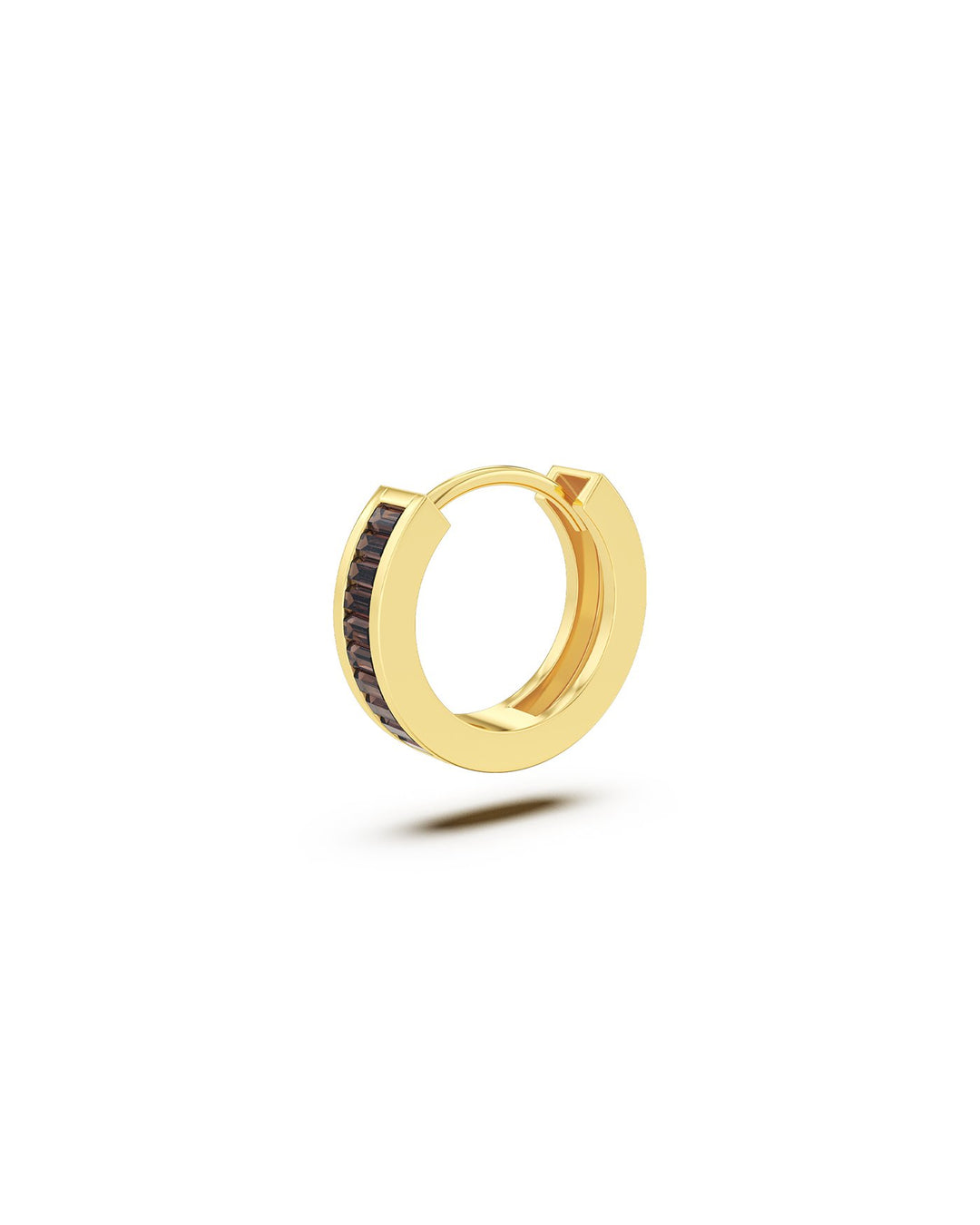hoop zirconia marrone placcato oro nel set marrone