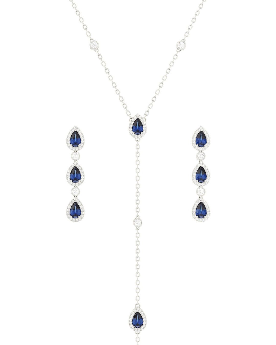 parure gioielli con pietre blu argento