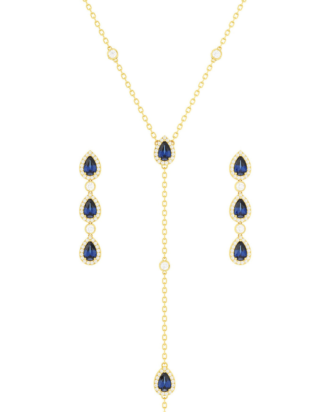 parure gioielli con pietre blu oro