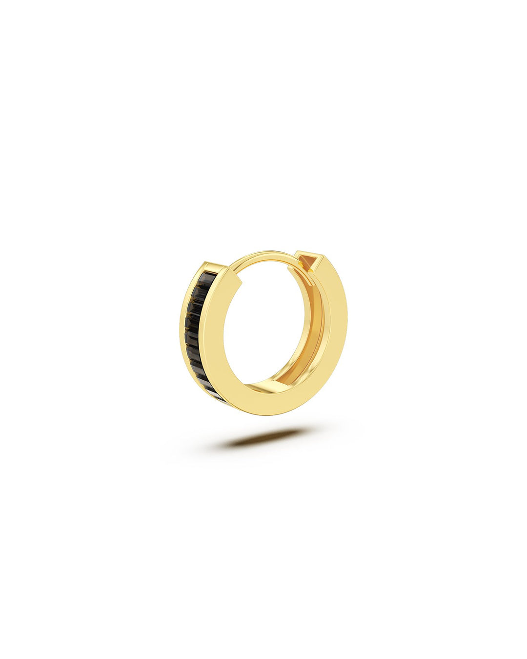 hoop zirconia nero placcato oro nel set nero