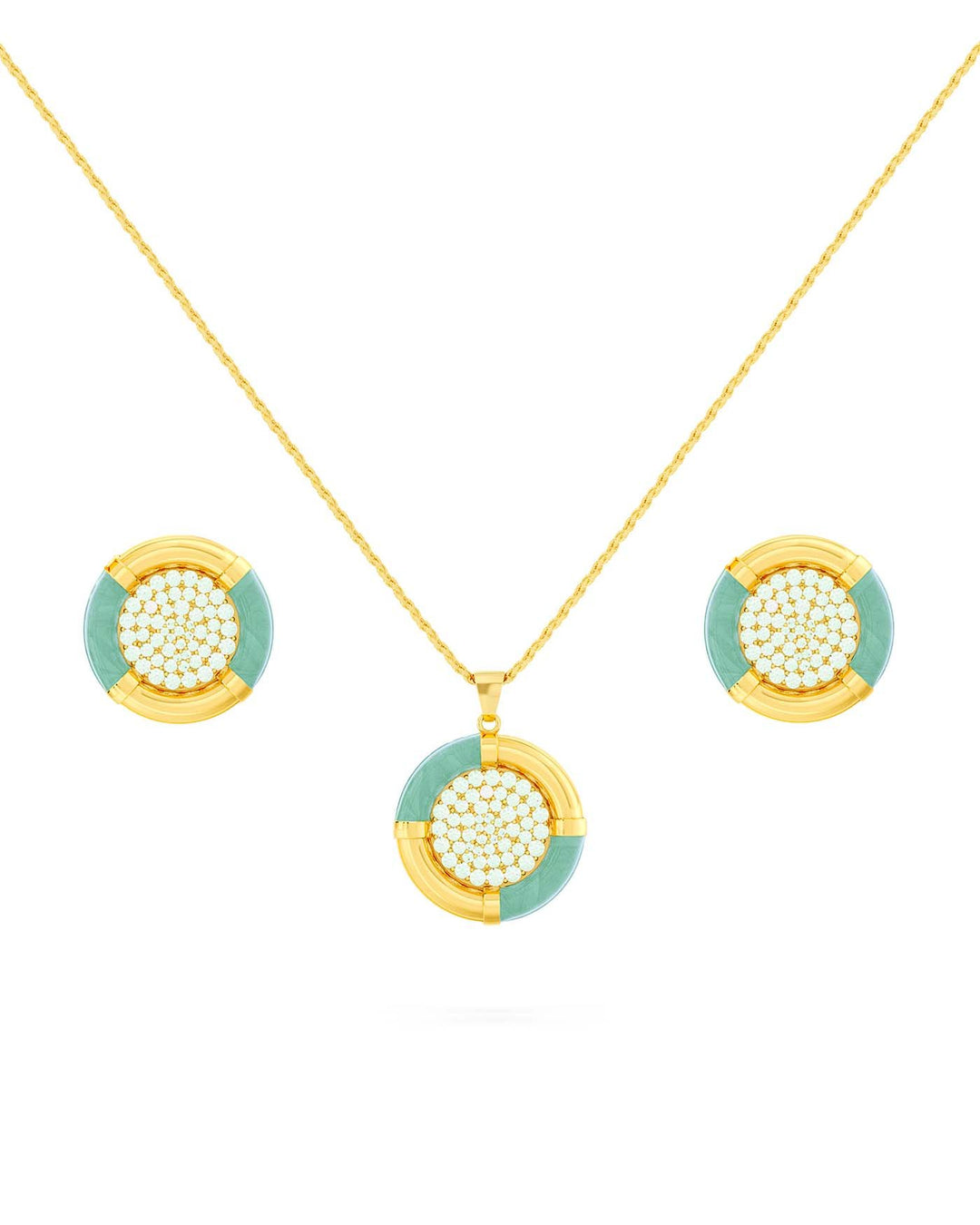 parure gioielli retro verde salvia