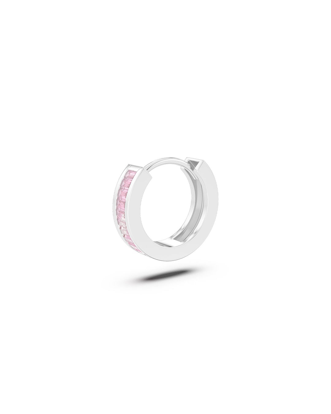 hoop zirconia rosa argento nel set rosa