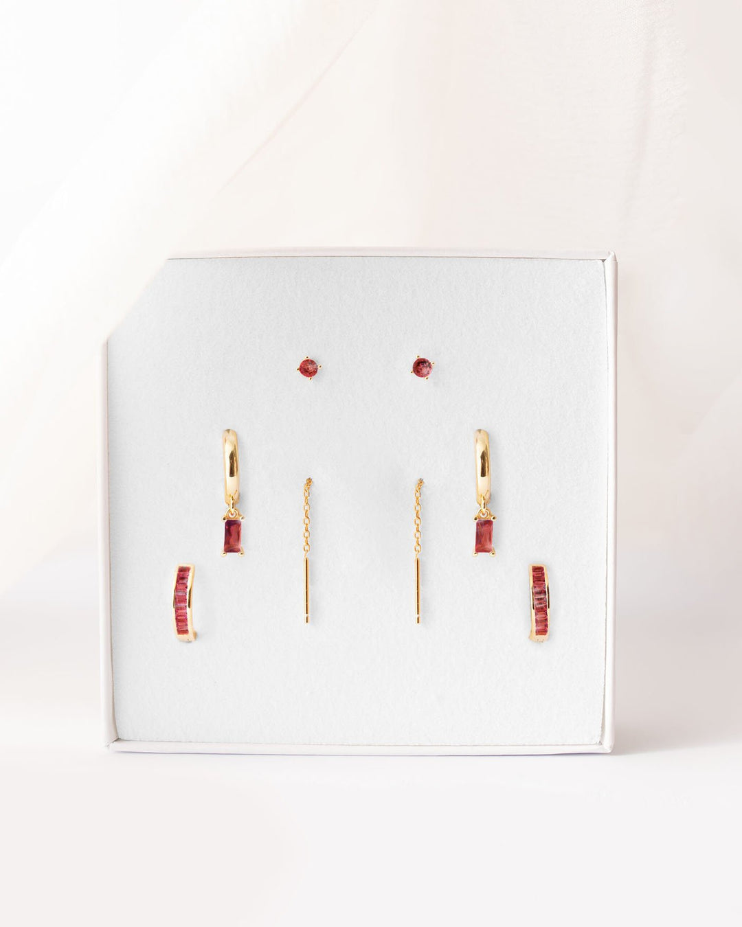 set rosso placcato oro